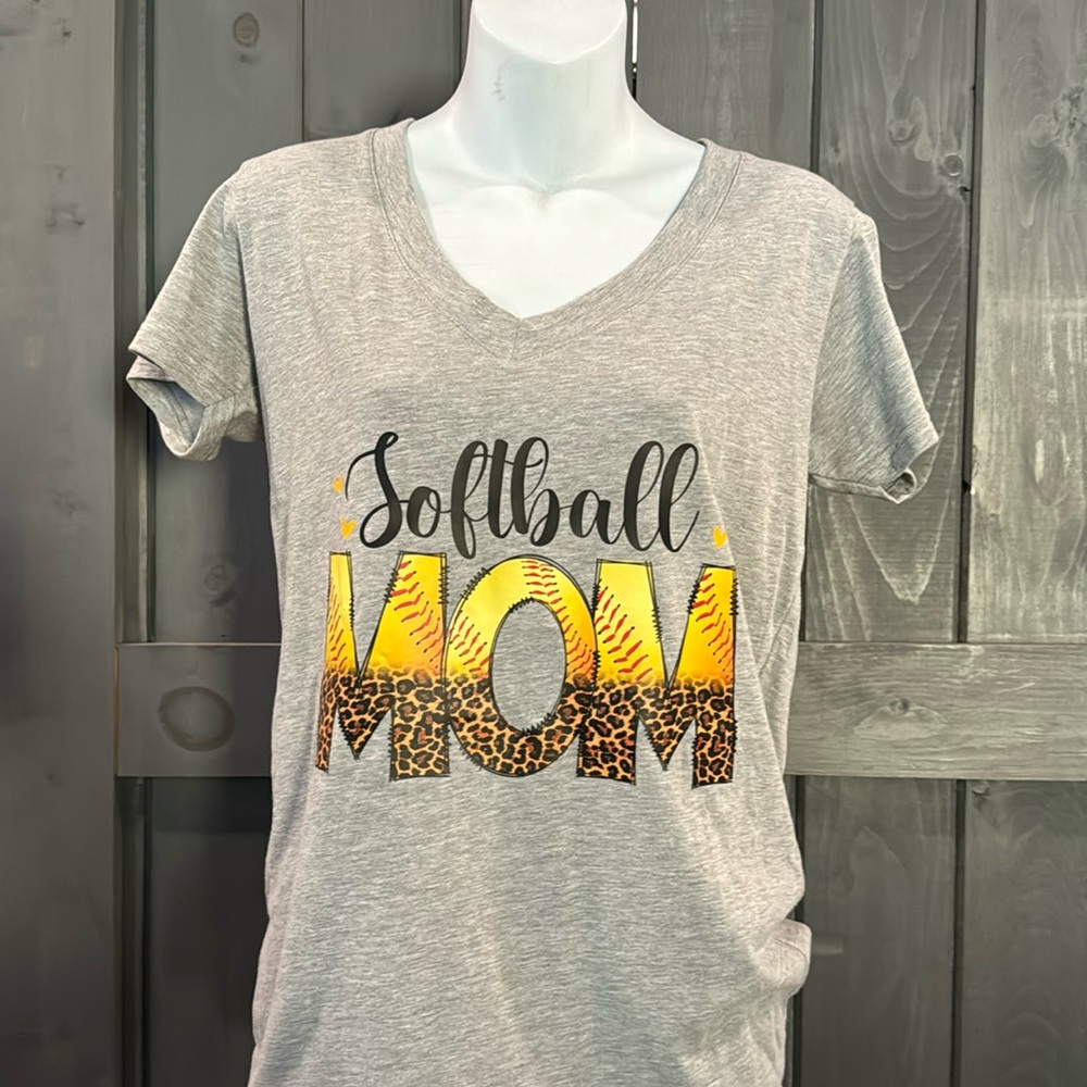 Softball mom grey t Shirt NWOT